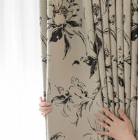 Rideau occultant motif floral style moderne salon chambre