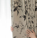 Rideau occultant motif floral style moderne salon chambre