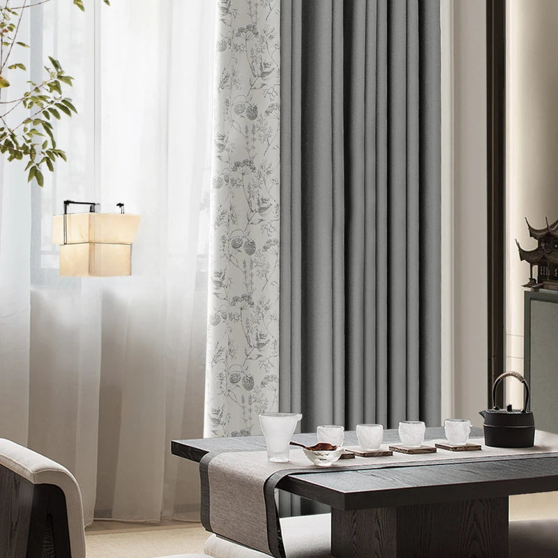 Rideau style chinois floral pour salon chambre