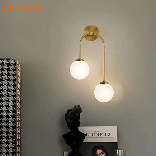 applique murale led boule verre intérieure moderne