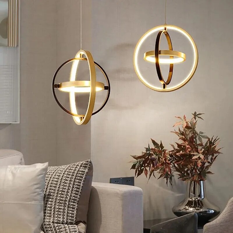 Suspension LED en forme de cercle rotatif - vue 4 sur 11