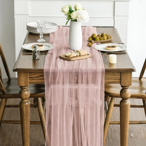 Chemin de table gaze transparente décoration mariage fête
