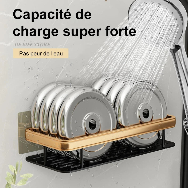 étagères murales en aluminium pour salle de bain sans perçage - vue 7 sur 16