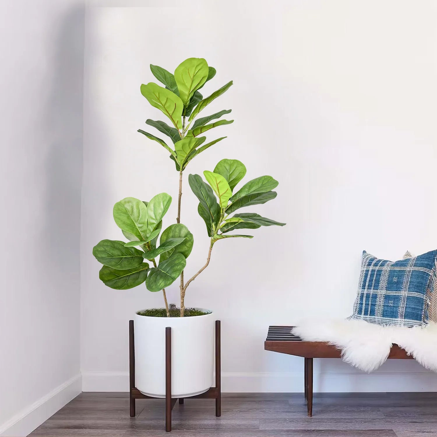 branches artificielles de ficus grandes feuilles pour décoration intérieure et extérieure - vue 5 sur 14