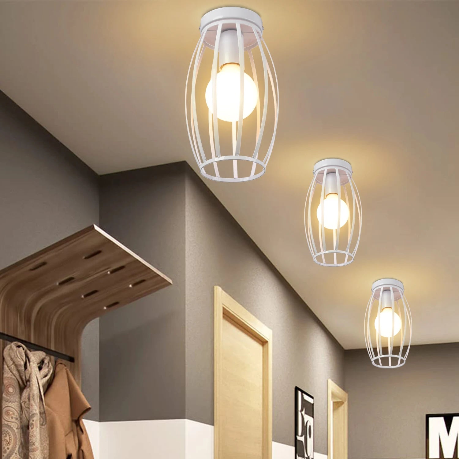 plafonnier loft rétro industriel moderne intérieur décor maison bar café - vue 5 sur 12