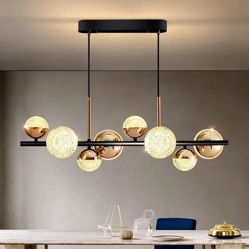 lustre moderne en verre led pour décoration intérieure - vue 4 sur 8