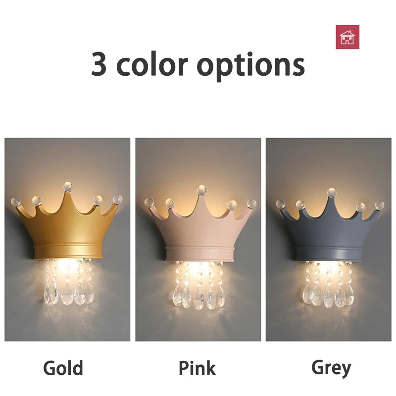 Lampe chevet suspension cristal luxe princesse décor murale - vue 7 sur 9