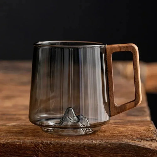 tasse a the verre borosilicate anse bois resistant