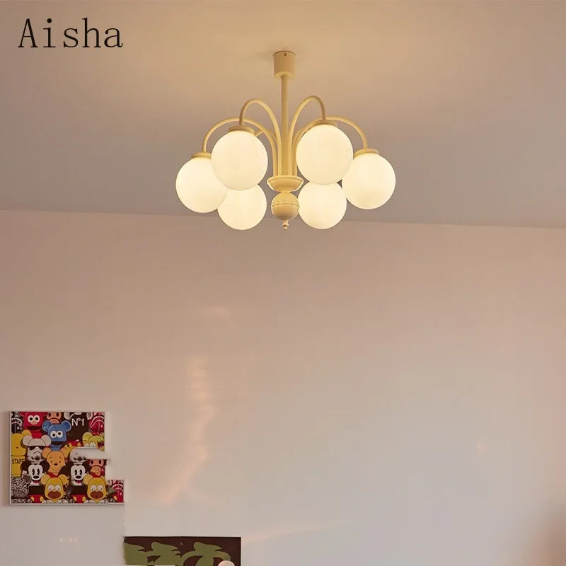 lustre rétro en verre pour décoration intérieure à plusieurs têtes - vue 4 sur 9