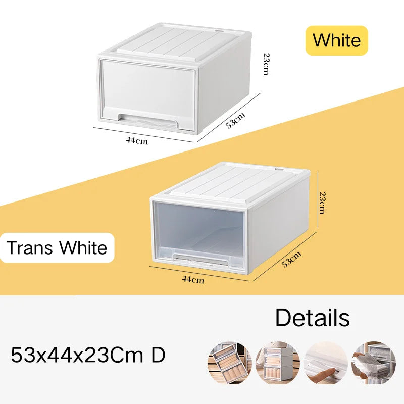 tiroirs empilables en plastique transparent pour rangement pratique - vue 25 sur 48
