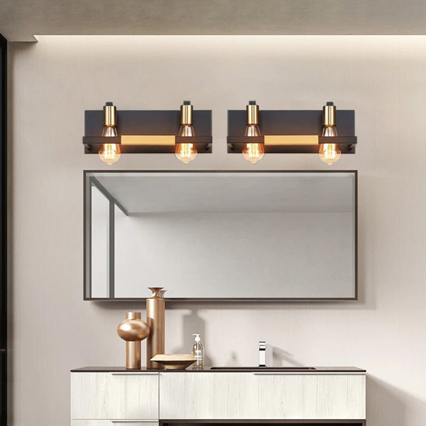 Applique murale miroir style fer rétro industriel - vue 3 sur 10