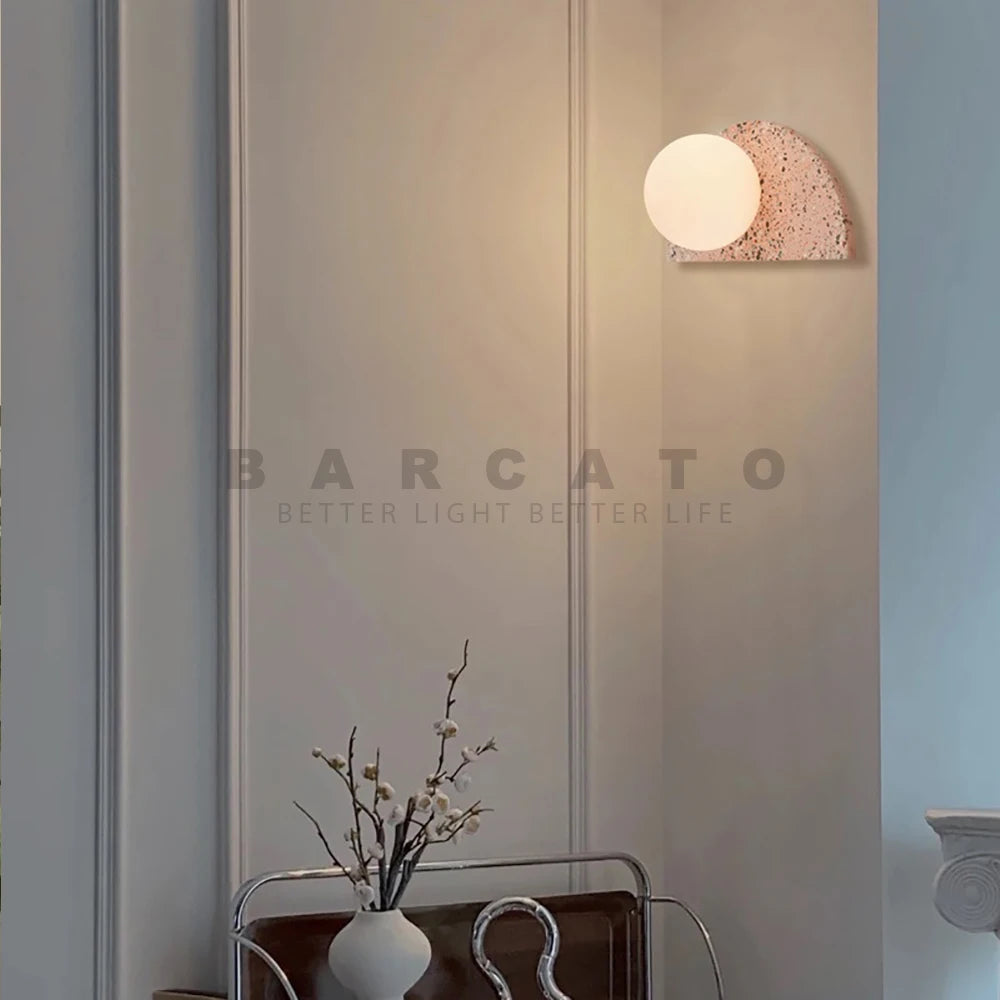 applique led terrazzo japonais rétro nordique homestay ciment - vue 5 sur 10