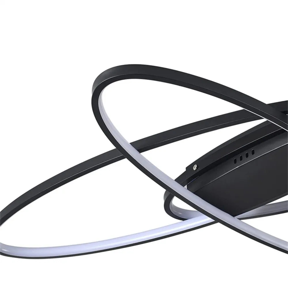 plafonnier led décalé 3 ellipses télécommande - vue 6 sur 8