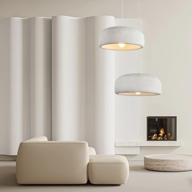 Suspension design avec abat-jour arrondi blanc Mango - vue 4 sur 6