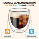 Tasses expresso verre double paroi isolante 80 450ml