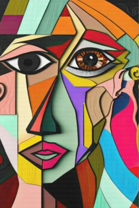 peinture abstraite cubiste style picasso pour décoration murale