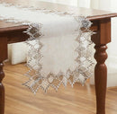 Chemin de table lin brodé style dentelle classique élégante
