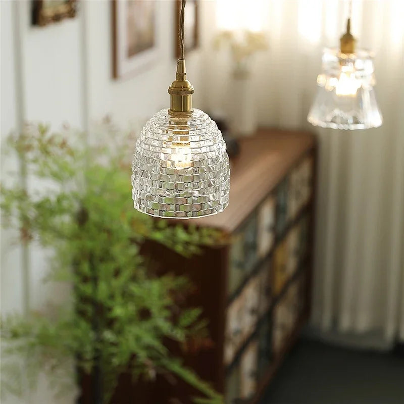 suspension en verre transparent pour éclairage moderne et décoratif - vue 7 sur 9