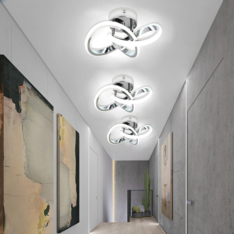 plafonnier led moderne chromé pour allée escalier balcon hôtel - vue 2 sur 10