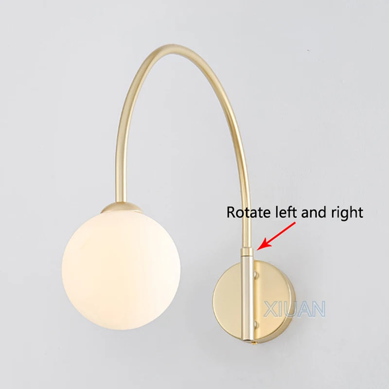 applique murale à bras pivotant en verre décoratif pour intérieur élégant - vue 2 sur 8