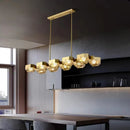led décorative en cuivre avec suspension réglable pour salon