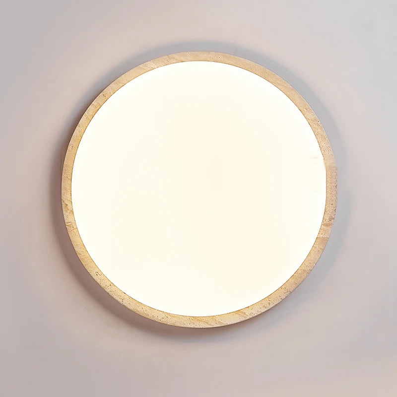 Plafonnier led style travertin modern décor salon couloir restaurant - vue 4 sur 6