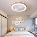 ventilateur électrique moderne en bois avec lumière led à distance