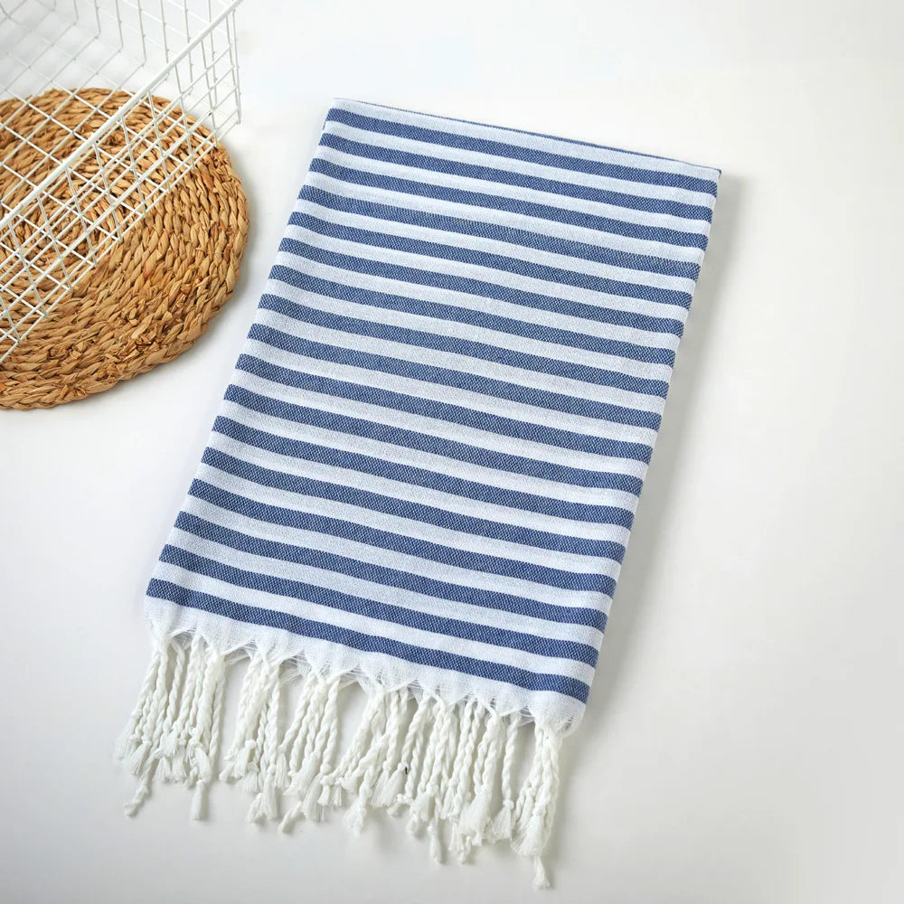 Serviette de plage turque extra large absorbante franges - vue 7 sur 7