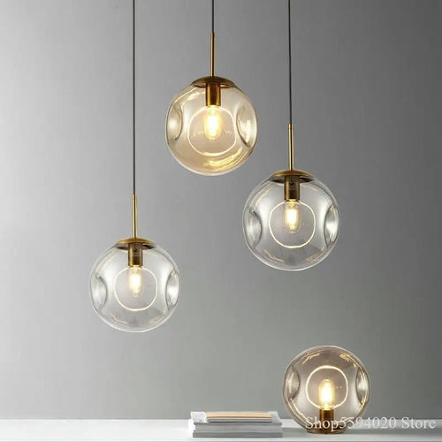 lustre suspension industriel simple boule verre moderne nordique