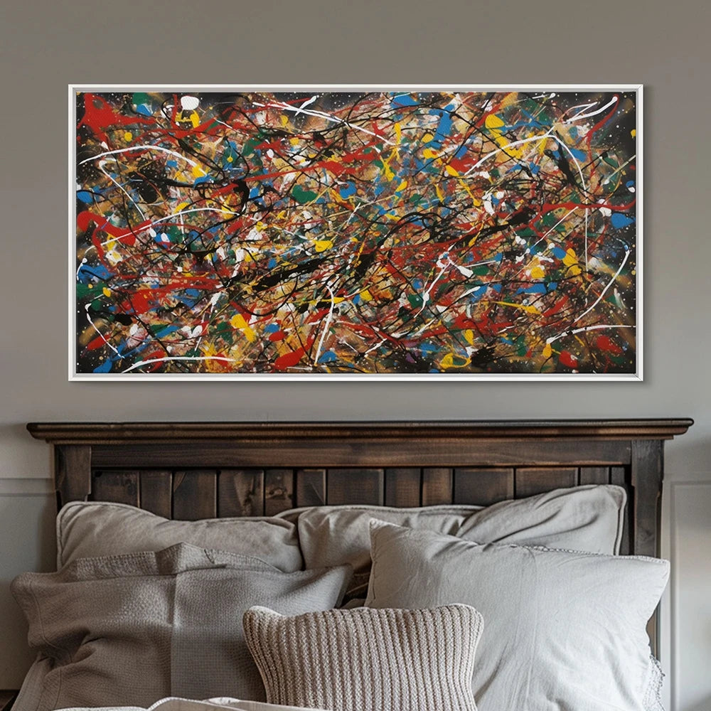 peinture abstraite moderne style jackson pollock pour décoration intérieure