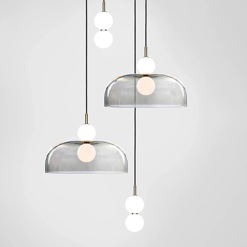 lustre moderne en verre pour éclairage intérieur élégant - vue 2 sur 8