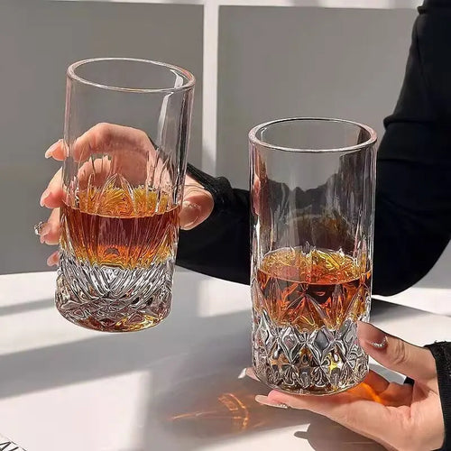 Verre original bâton hockey glace fond épais maison