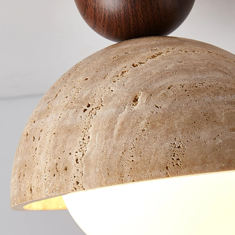 plafonnier scandinave travertin wabi sabi led marbre - vue 9 sur 8