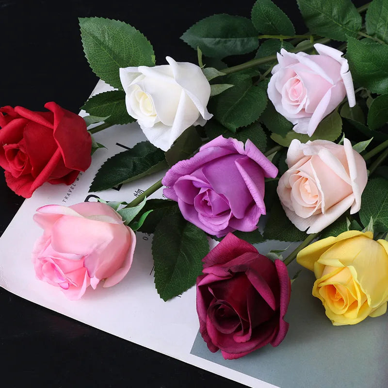 fleur de rose artificielle en latex pour mariage décoration et événements - vue 7 sur 14