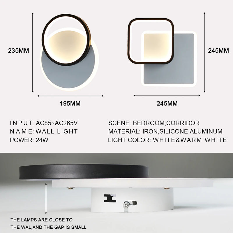 lampe led moderne applique nordique décor intérieur chevet allée salon