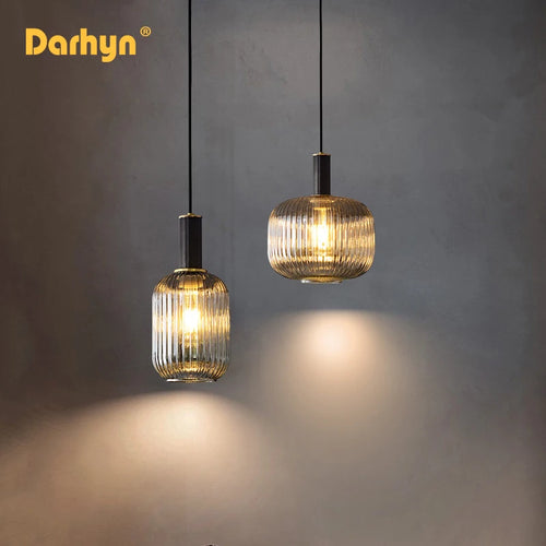 lustre rétro led en verre pour décoration intérieure