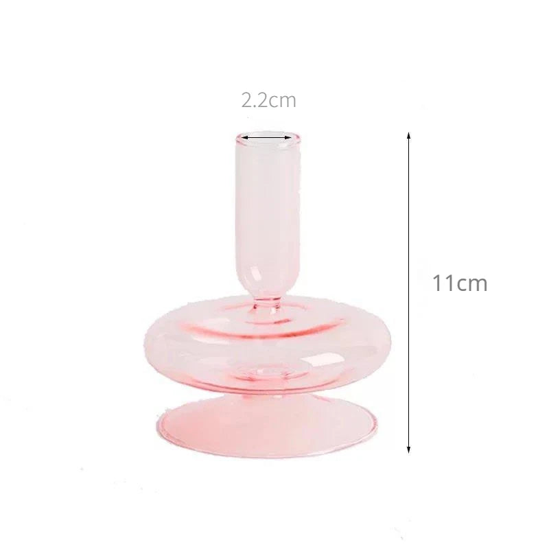 bougeoir en verre conique pour table de mariage et décoration nordique - vue 26 sur 28
