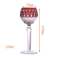 Verres à vin cristal style antique gravé main
