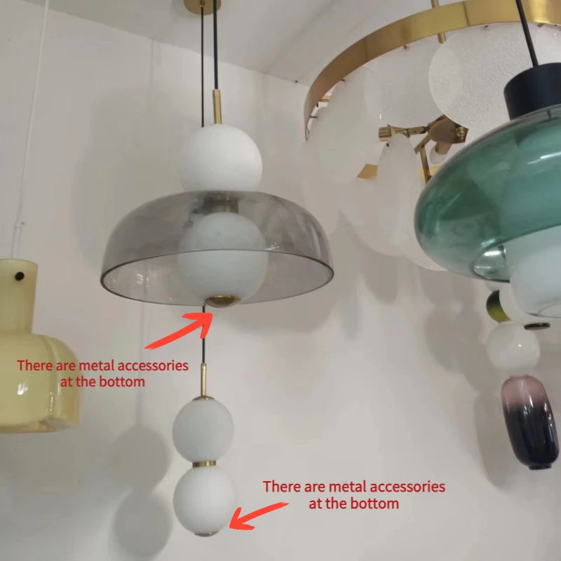 lustre moderne en verre pour éclairage intérieur élégant - vue 7 sur 8