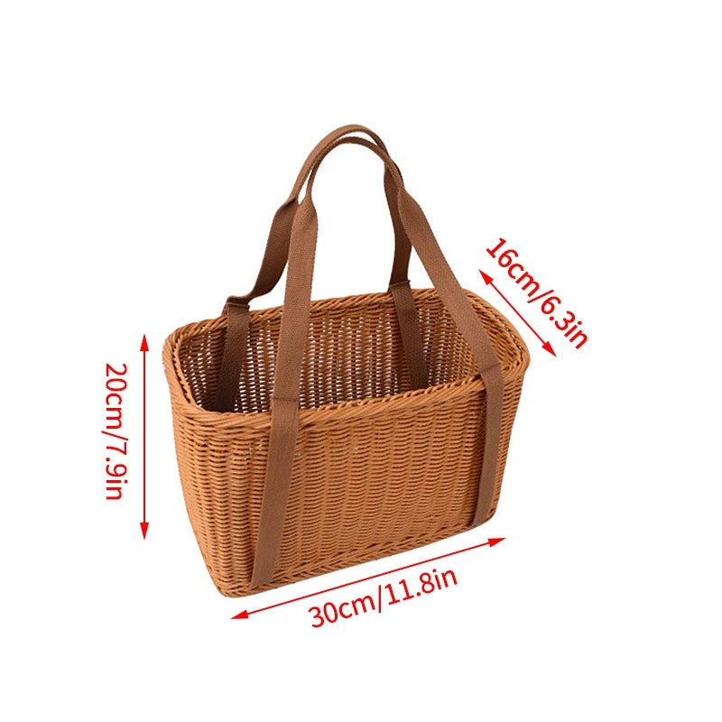 panier de pique-nique en osier pour rangement et courses - vue 18 sur 22