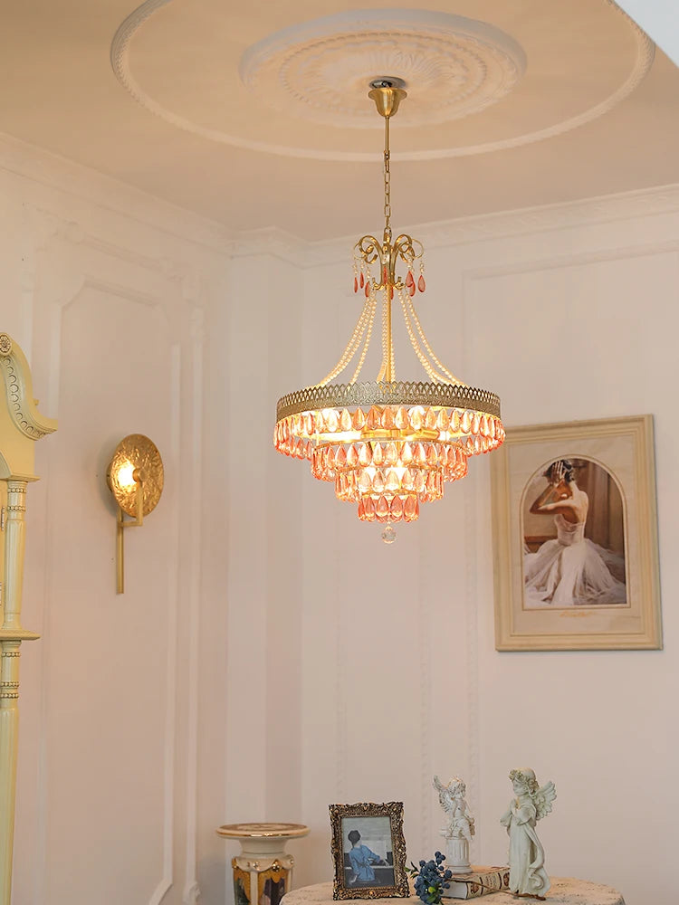 lustre à LED en cristal forme goutte d'eau pour intérieur moderne