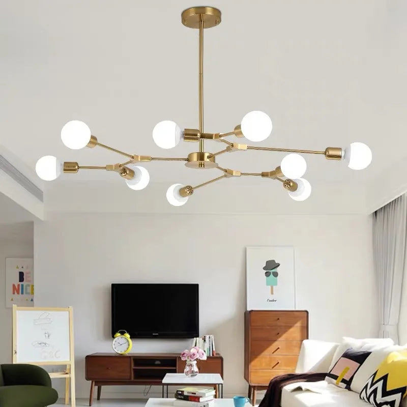 lustre moderne spoutnik satellite lampe suspendue 3 6 9 branches
