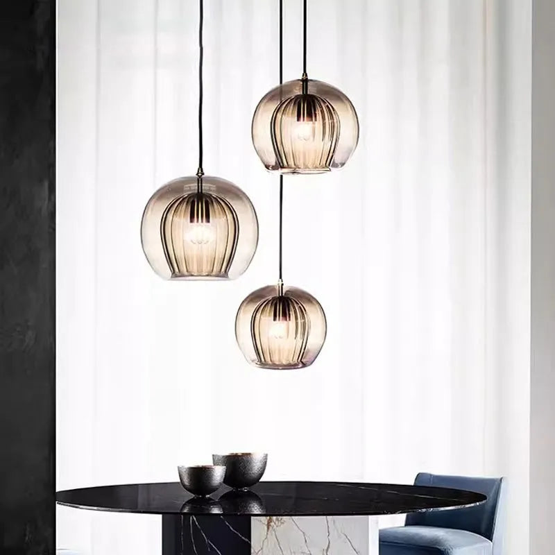 suspension en verre nordique à led pour décoration intérieure