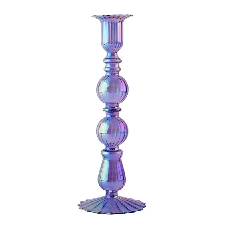 bougeoirs rétro coniques en verre pour décoration élégante - vue 26 sur 32