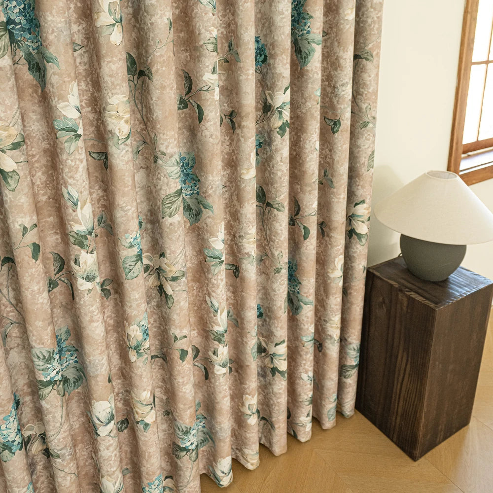 Rideau occultant motif floral style moderne chambre salon - vue 5 sur 9