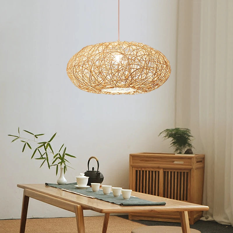 suspension moderne en rotin style chinois décoratif loft