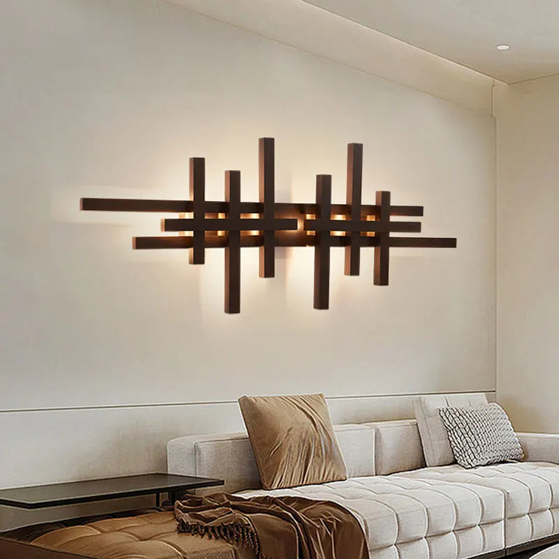 applique murale moderne en bois avec éclairage led décoratif