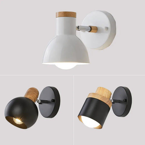 Applique murale LED nordique minimaliste en bois