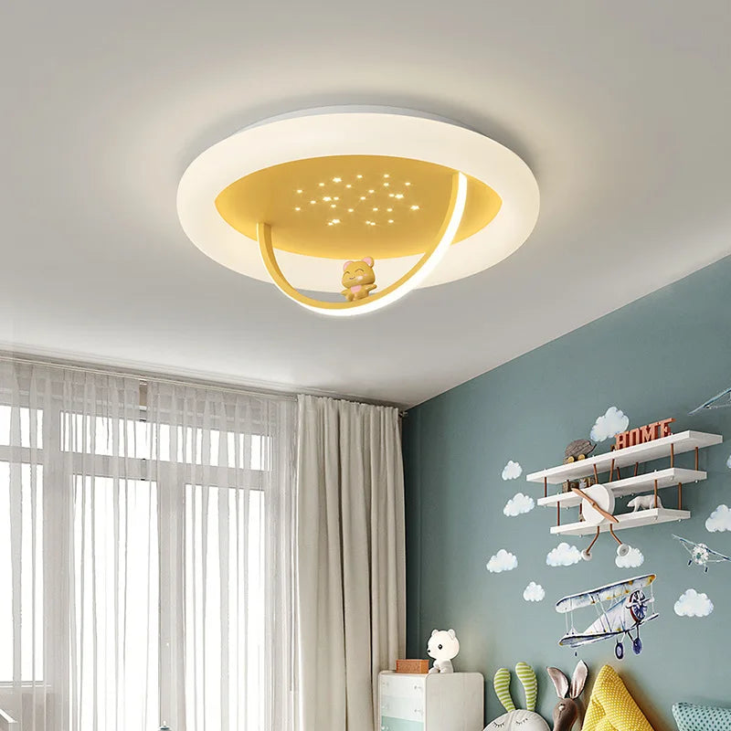 Chaud mignon enfants chambre plafonniers romantique ciel étoilé ours lumière princesse chambre bébé chambre garçon fille chambre plafonniers - vue 4 sur 10