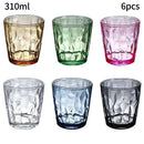 Verres incassables en acrylique style vintage strié réutilisables